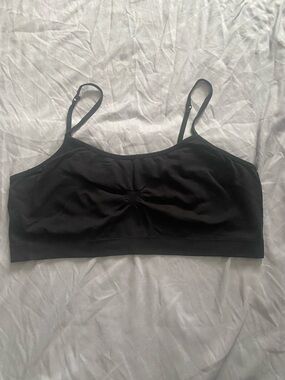 No Boundaries Black Seamless Knot-Front Bralette